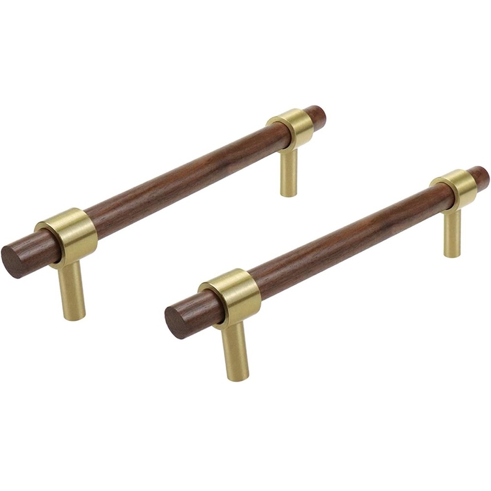 Elegant Gold and Walnut Cabinet Handles 9 inches